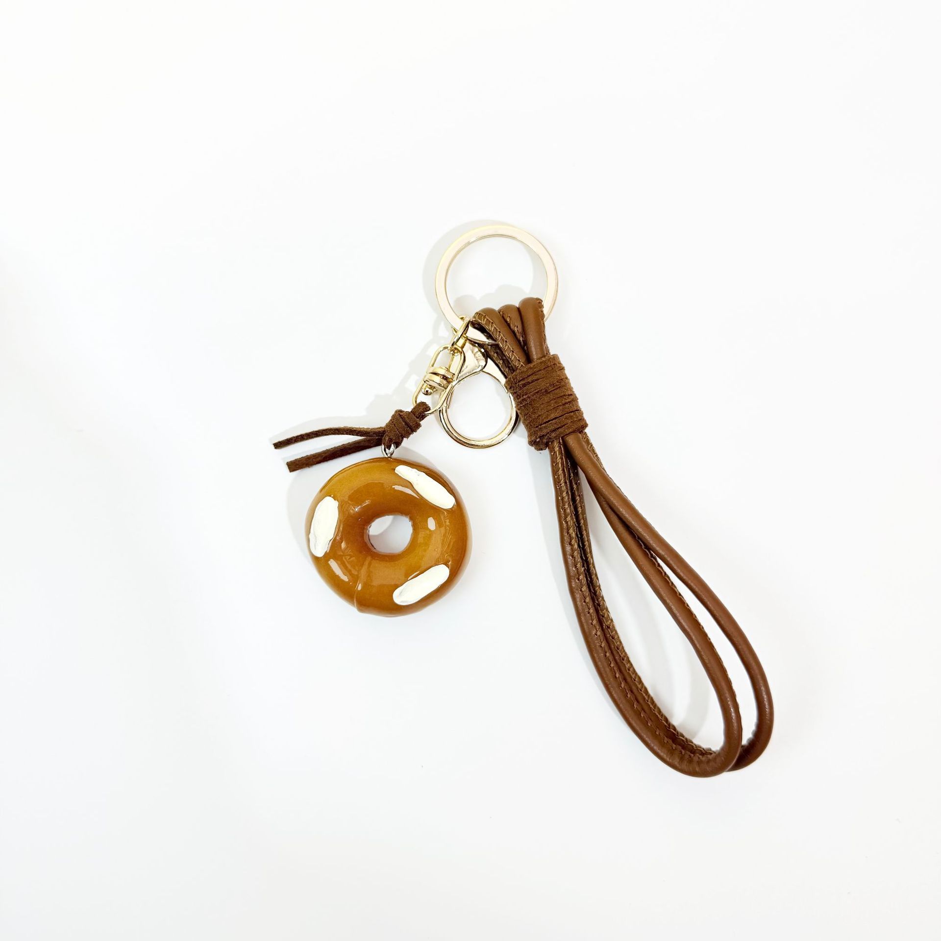

Creative Bread-Shaped Pendant Creative Bread Keychain Keychain Pendant Plastic Bag Charm For Phone Bluetooth Earphone Keychain 3/8