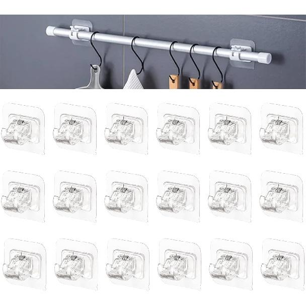 Nail Free Adjustable Curtain Rod Holder, Lokinsetin Curtain Rod Holder, Nail Free Curtain Rod Holder, Nail-Free Adjustable Curtain Rod Holders, Stick