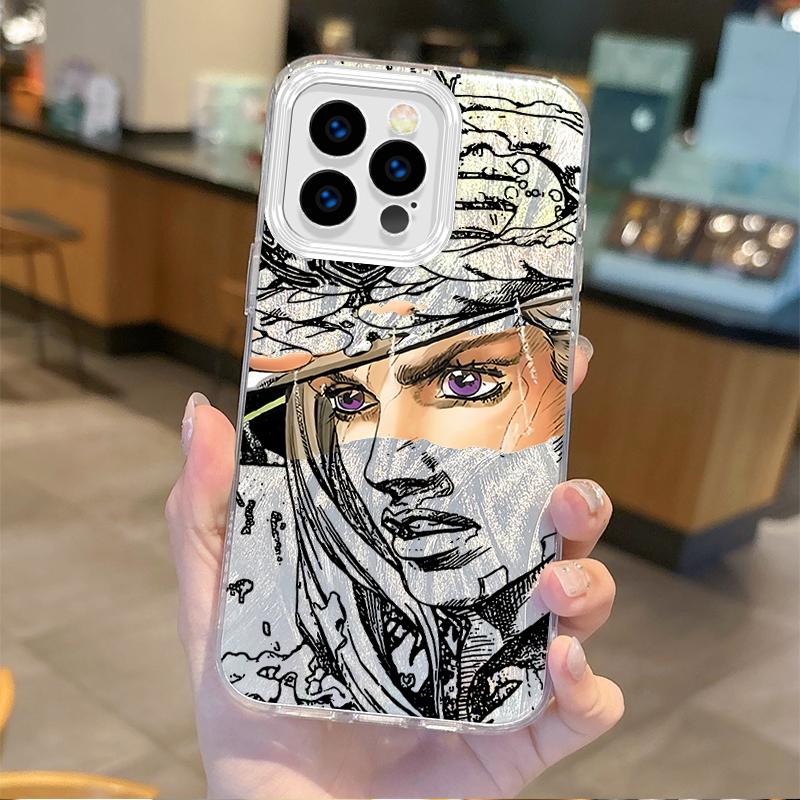 Gyro Zeppeli JoJo Steel Ball Run Gradient For iPhone 16 Pro Max Case 15 14 13 12 11 8 7 Pro Max Plus XS XR Hard Shockproof Cover