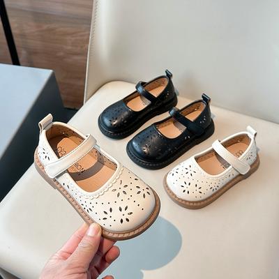 Neue Stil Mädchen kleine Lederschuhe, Herbst-Winter Performance Prinzessinnen-Stil Tanzschuhe, weiche Sohle Hohl-Aus Einzel-Schuhe für kleine und mittlere Kinder