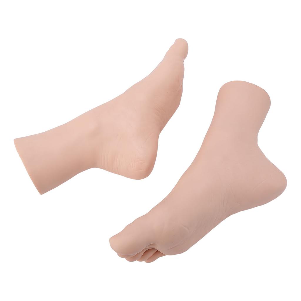 Silicone Foot Model Soft Touch Flexible Joint Positioning Realistic Mannequin Foot for Nail Art Jewe