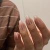 HANDMADE Artificial Nail Glaze Rose Gold Phototherapy Nails Fake Nails Reusable and Removable Nails