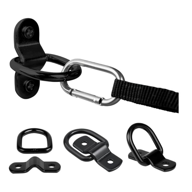 Steel D Rings Lashing Eyelets Heavy Duty Rustproof Assembly Rings For Truck Boats ATV Garage Installation With Screws