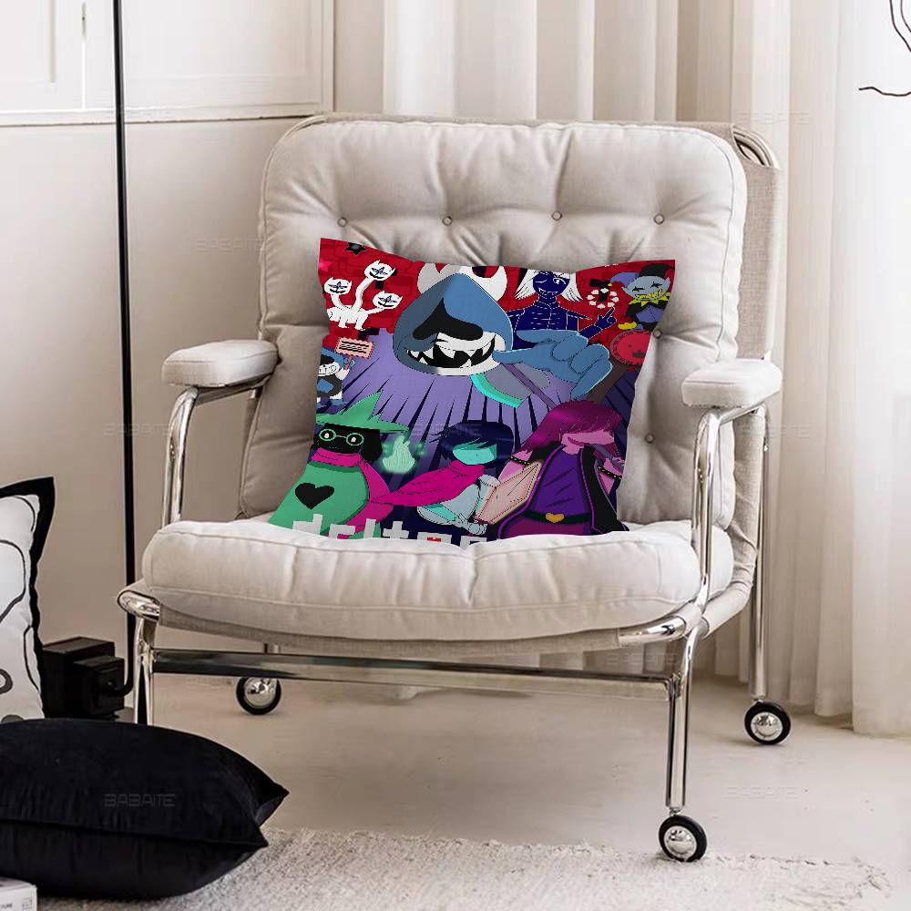D-Deltarune Video Game Cushion Cover Pillow Cover Decor Pillowcase Printed Cushion Case for Couch