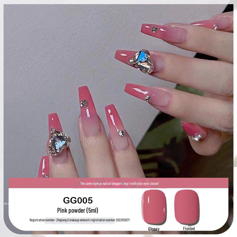 Platinum Haifei Nude Ice Gel Nail Polish - Trendy Transparent Nude from Xiaohongshu