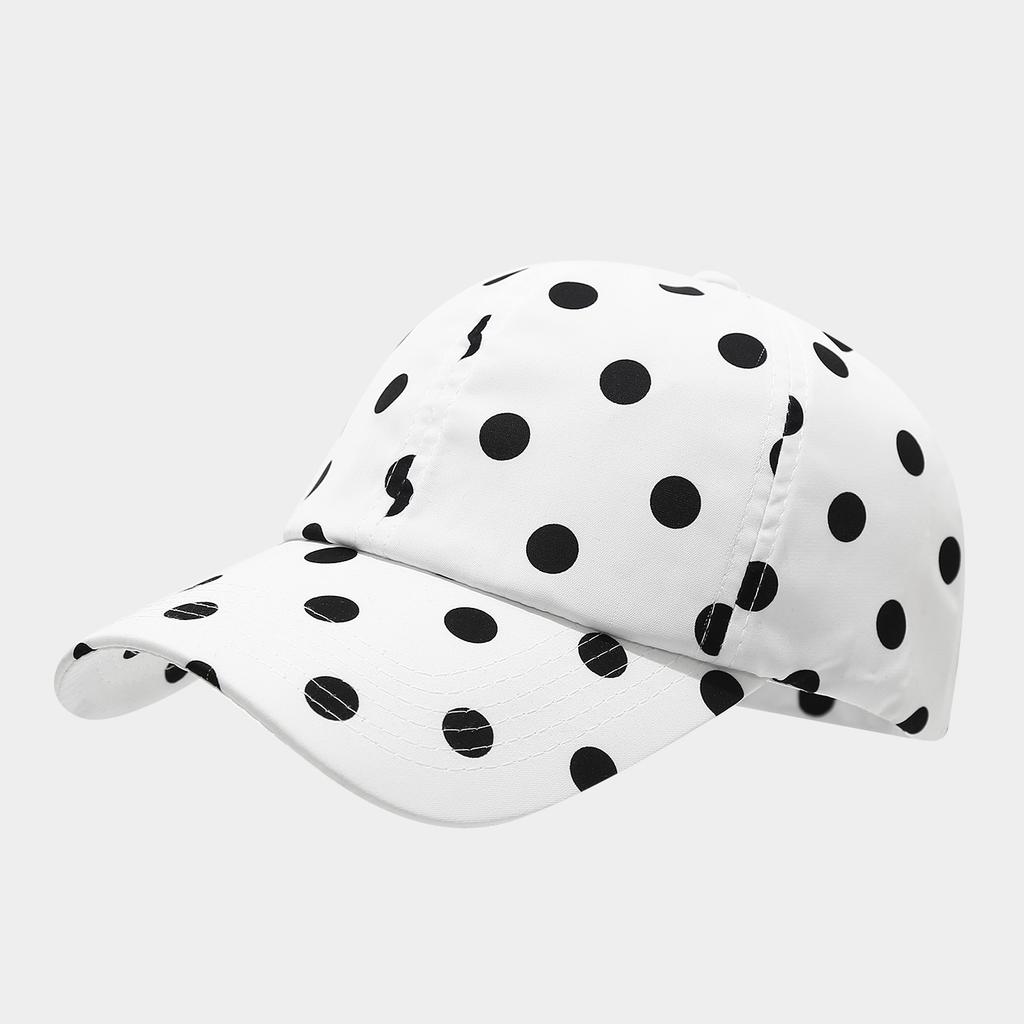 Unisex Baseball Cap Black and White Ins Polka Dot for Visor Hats for Adult Summer Travel Versatile Sun Hat