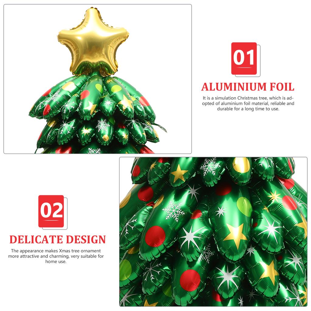 Inflatable Christmas Tree Aluminium Foil Balloon Inflatable Green Christmas Tree  Outdoor Holiday Yard Decoration Green Baubles