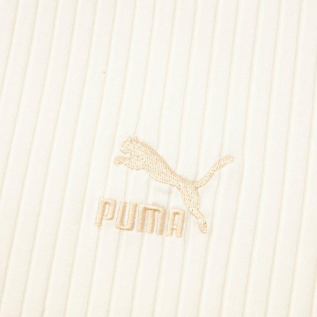 Puma Casual Quick-Dry Slim Fit Crew Neck Ribbed Comfortable Short Sleeve T-Shirt Women Tops Natural 631011-99