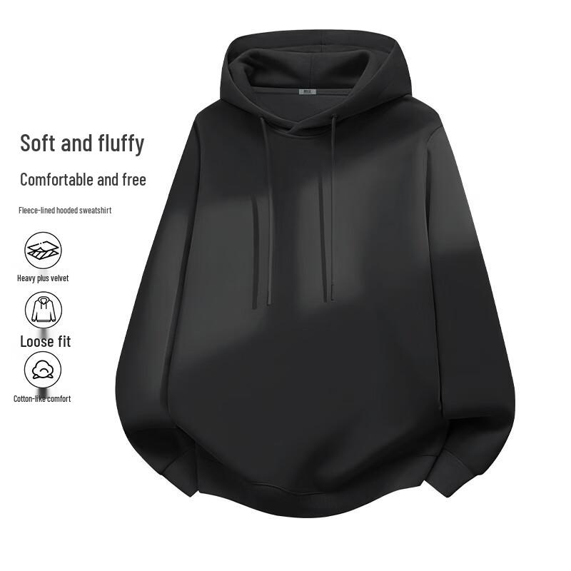 Xuezhongfei Men's Fleece-Lined Heavyweight Hooded Sweatshirt