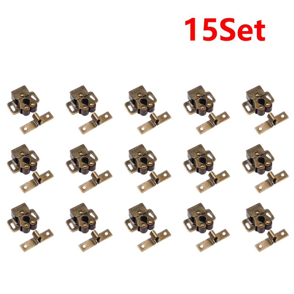 15-50Set Door Stop Closer Stoppers Damper Buffer Magnet Cabinet Catches With Screws For Wardrobe Hardware Furniture Fittings