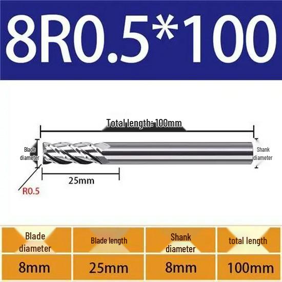 65° Metal Ceramic Flat-Bottom End Mill/Ball Nose End Mill/High-Gloss Mirror Face Mill