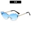 New Fashion Butterfly Diamond Frame Sun Glasses Women Rimless Women Metal Sunglasses for Travel 2025