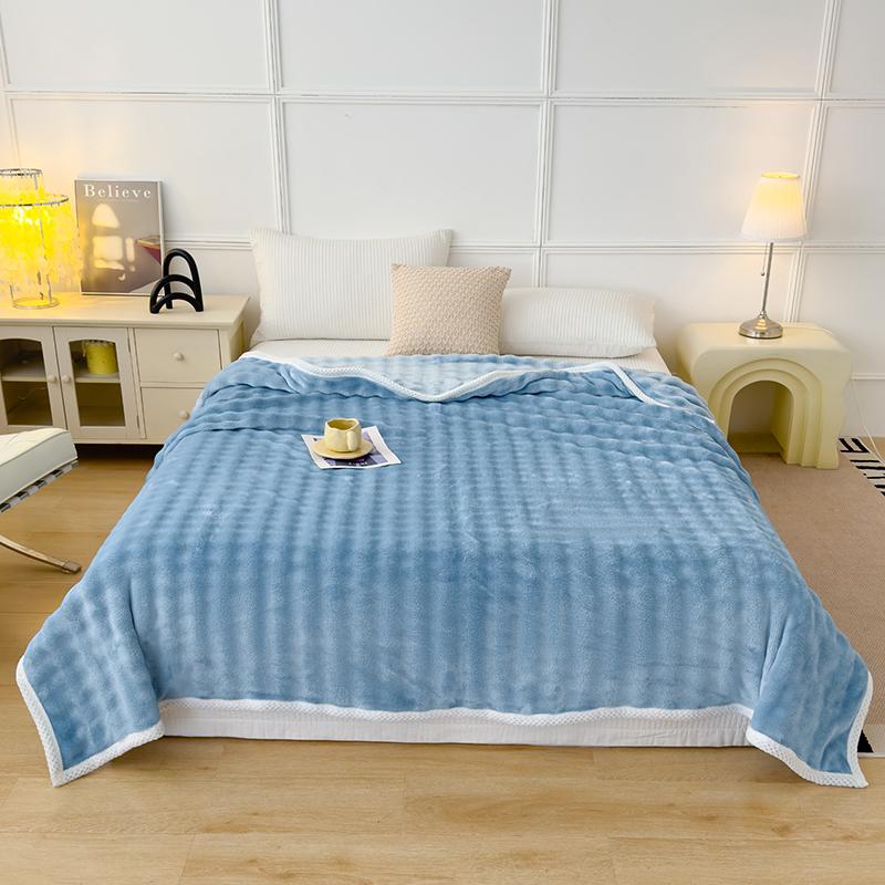 Single/Queen/Super King Thicker Fleece Throw Blanket for Bed or Sofa , Soft Plush Blanket