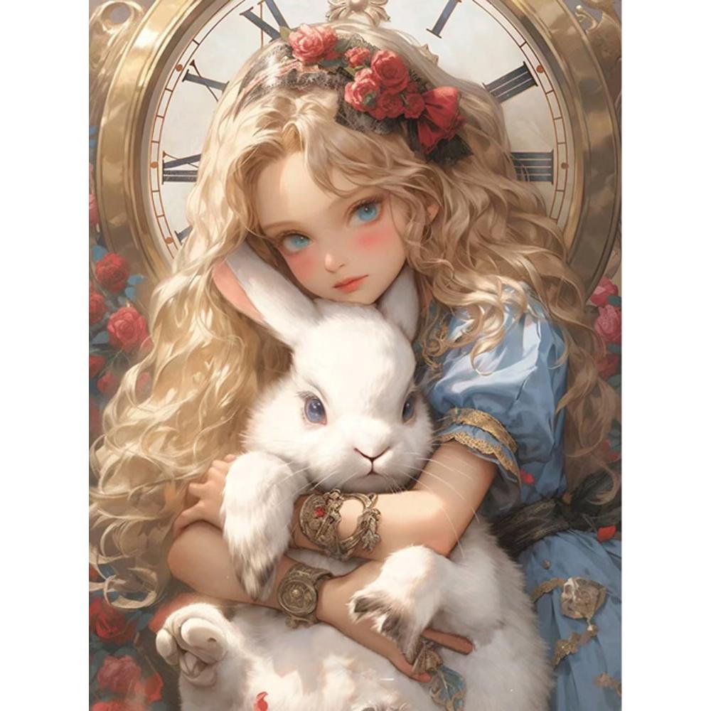 Alice in Wonderland Diamond Painting Art Mosaic Anime Girl Rose DIY Cross Stitch Kit 5D Full Drill Home Decor