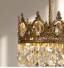 Vintage French Crown Crystal Chandelier - All-Copper Full Spectrum for Living Room, Bedroom, Entry, Bedside, or Wedding Décor.