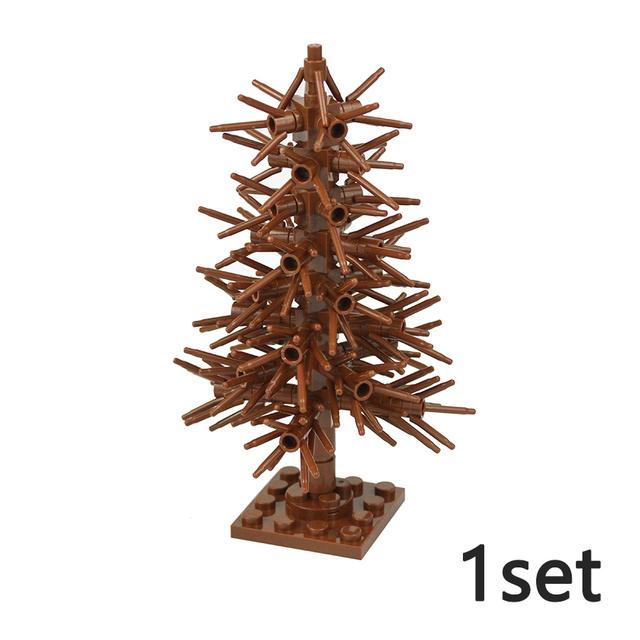 

MOC Pine Tree Plant Set Spruce Tree Building Blocks City Farm Street View Garden Landscape Assembly 3778 32607 Educational Toys