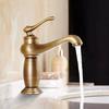 Antique Bronze Bathroom Faucet Brass Basin Faucets Hot & Cold Bathroom Sink Faucet Deck Mounted Lavotory Faucet  Mixer Water Tap