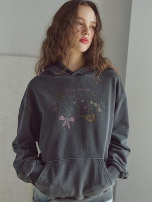CPGN Porte-clés Urbain Sweat à capuche Pigment Crop Noir Fumée
