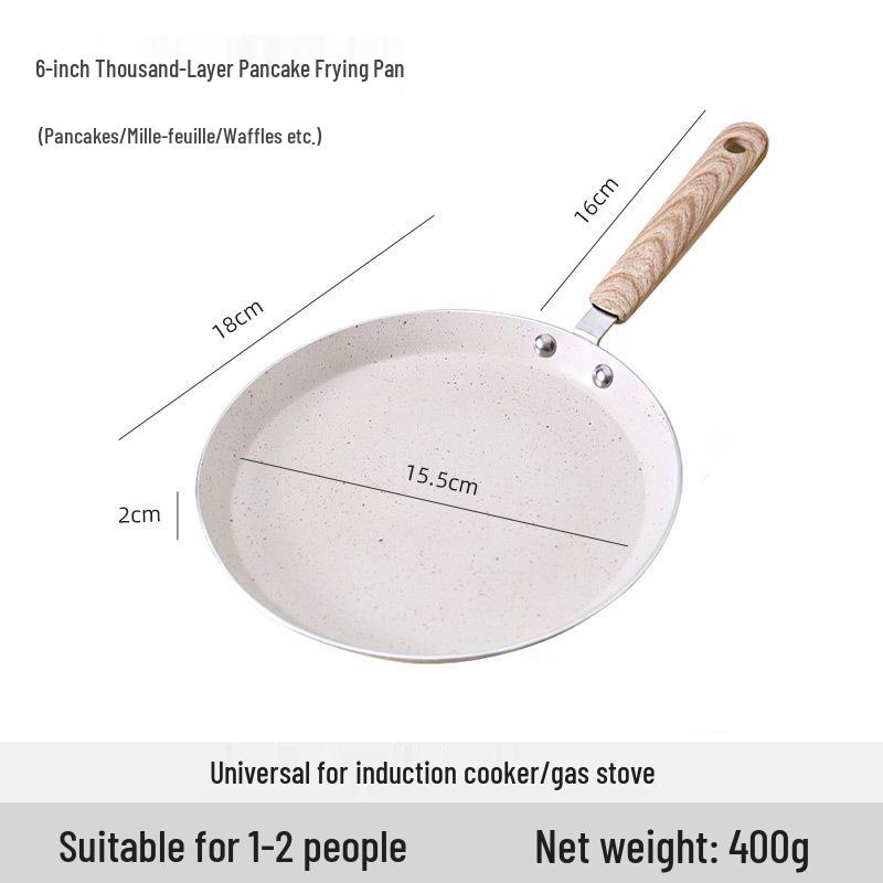 Non-stick Maifan Stone Frying Pan for Home, Flat-Bottomed Pancake Pan, Gas Stove Compatible