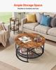 3 Pieces Round Coffee Table Sets, 80 cm Industrial Living Room Table with 2 End Side Tables, Easy Assembly Coffee and End Tables Sets with Metal Legs,