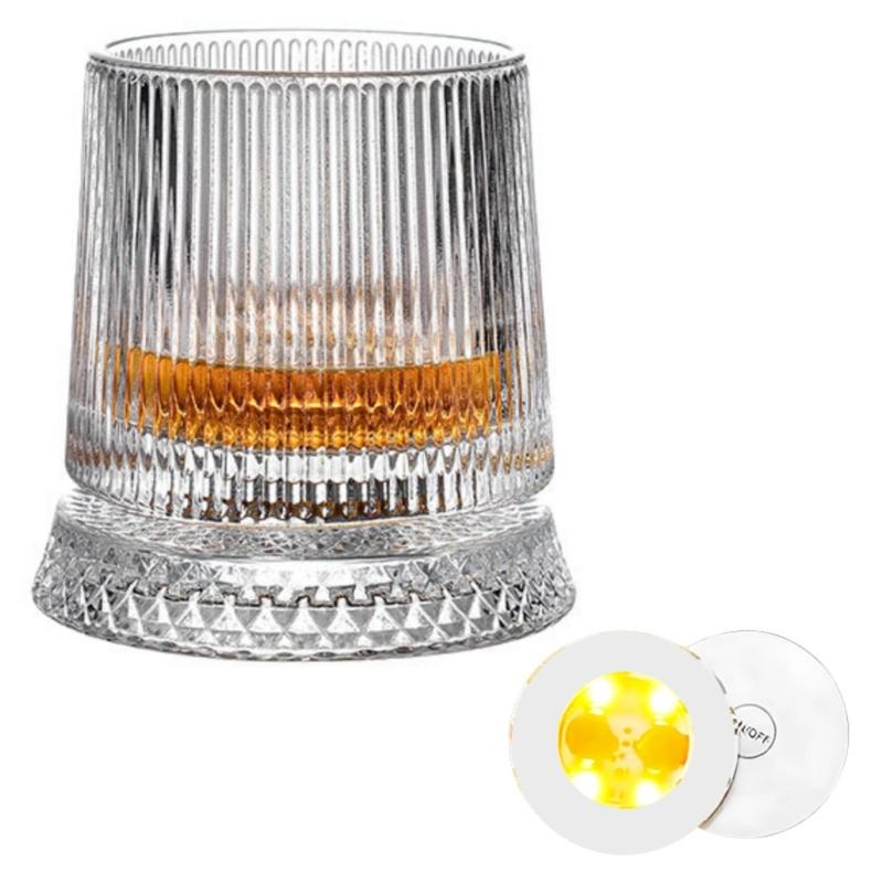 Premium Clear Whiskeys Glass with Rotating Base for Stress Reduction Crystal Cocktail WIne Glass Elegant Glassware Gift
