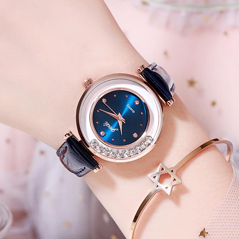 CQ369 Flowing rhinestone Women watch waterproof student watch light luxury quartz watch clock giftwatches for woman