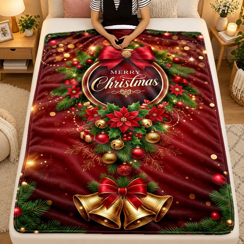 Couverture Flottée Thème Noël, Couverture Douce et Chaude, Cadeau de Fête de Noël pour la Maison