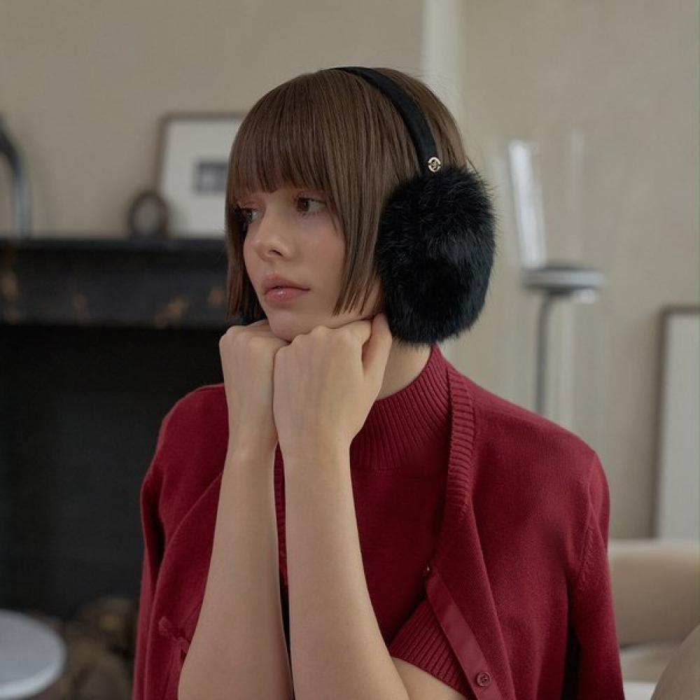 Rex Fur Earmuff Black Single option