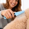 Fine Tooth Stainless Steel Cleaning Massage Brush with Ergonomic Handle for Pet Grooming and Hair Removal Professional Use
