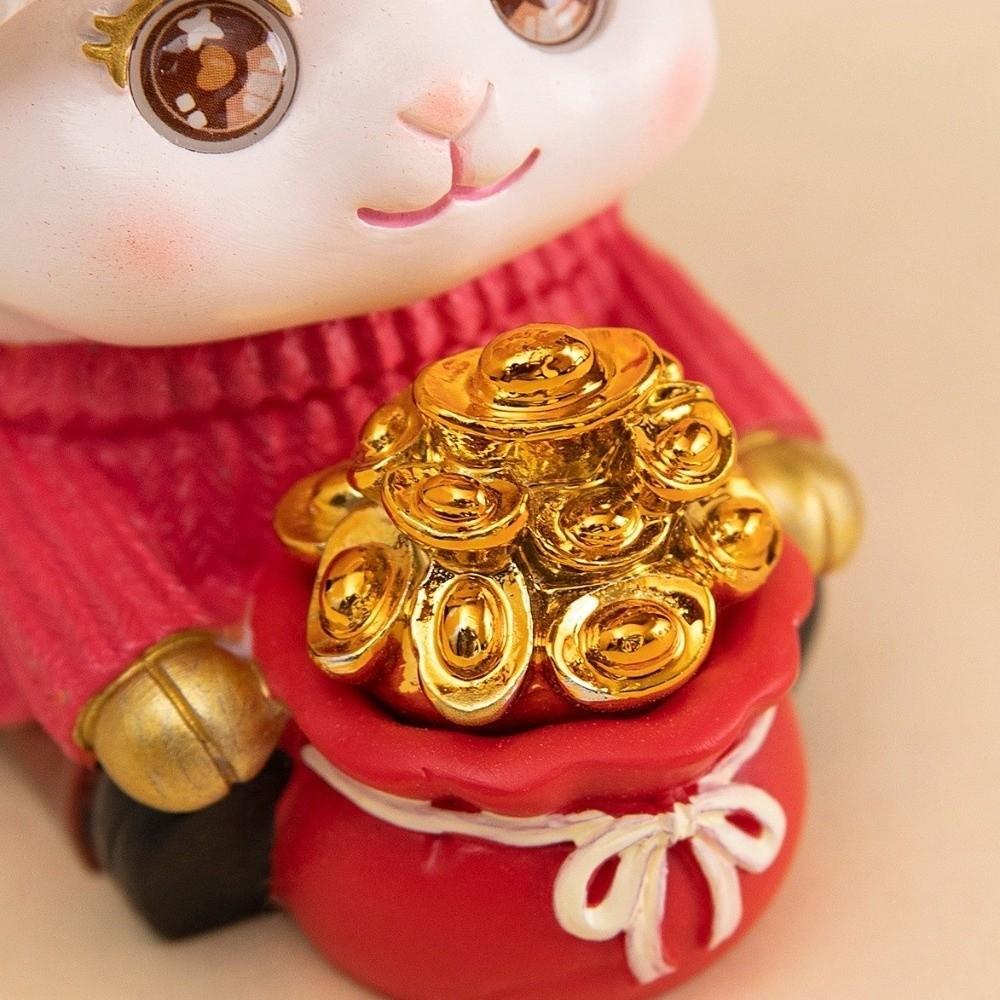 Gold Ingot Lion Dance Sheep Figurine Cute Resin Ornament Gift Zodiac Sheep Statue Birthday