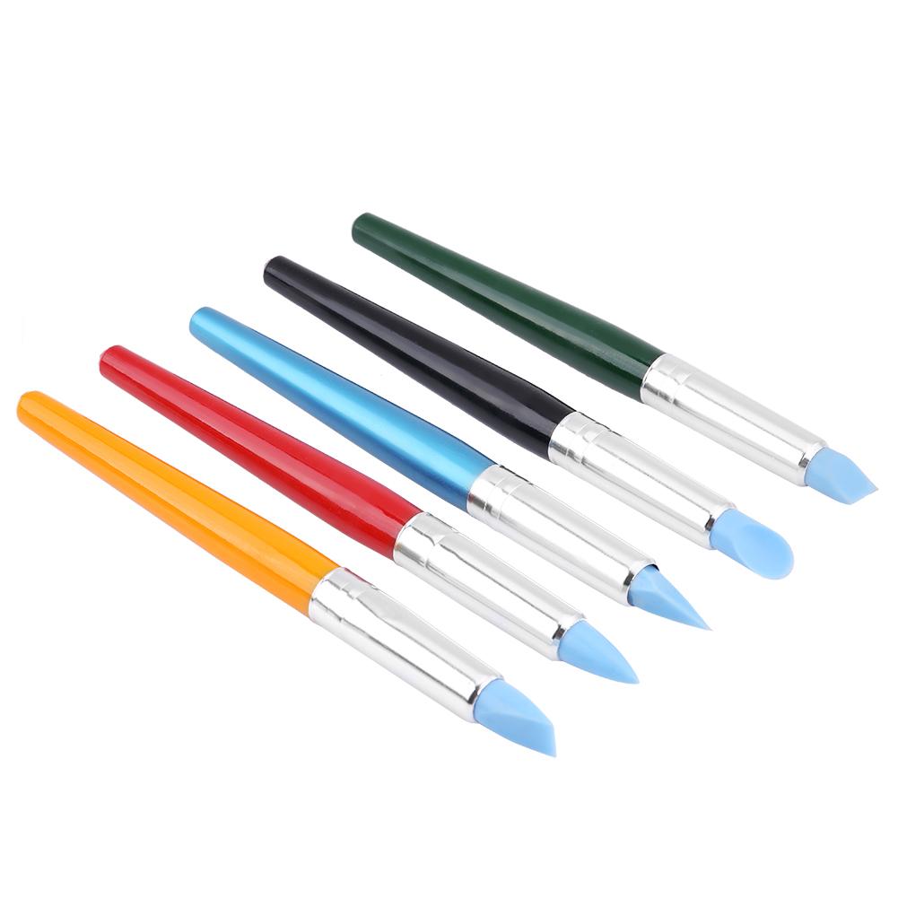 5pcsCelsiusset Silicone Soft Head Clay Pottery Moulding Pen Craft Tool (Large)