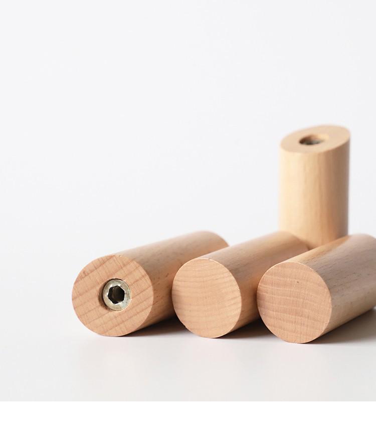 Cylindrical Solid Wood Hook for Entryway, Bathroom, or Kitchen