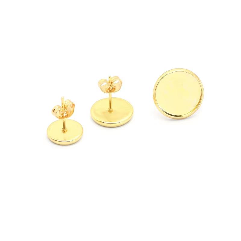 20 Stück Edelstahl Ohrstecker Basis Stift Mit Ohrstecker Passend für 8 10 12mm Cabochon Fassung DIY Schmuckherstellung Zubehör