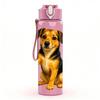 1PC Happy Puppy Cartoon Portrait Print 750ml Color Plastic Sports Water Bottle Leakproof Flip Straw Lid Suitable for Sports Office Home Use