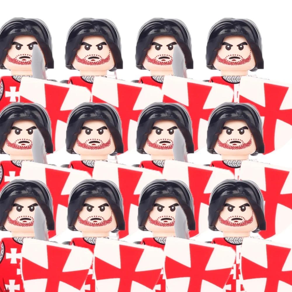 Medieval Military Building Blocks Solider Figures Gifts Weapons Shields Helmets Lionheart Teutonic Knights Militiaman Farmer MOC