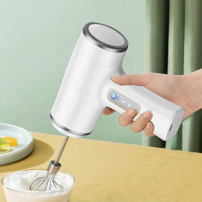 Elektrischer Mixer Handheld Küchenhandmixer Wiederaufladbar Hochgeschwindigkeits-Rührbesen Tragbar zum Teigmischen Milchaufschäumen Reisen