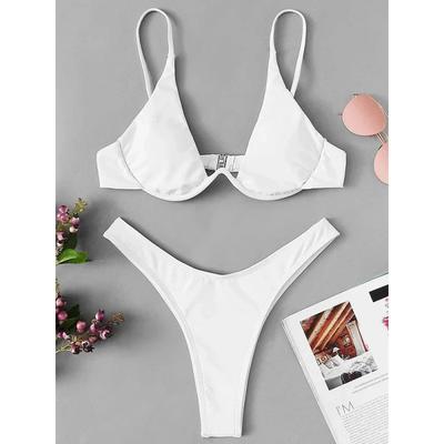 Bikini Dividido Traje de Baño Push Up Mujer Sexy Triángulo Corte Alto Tanga Conjunto de Bikini Verano 2025 Nuevo Traje de Baño de 2 Piezas para Vacaciones en la Playa