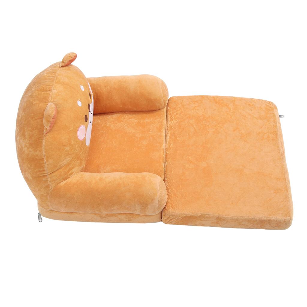 Kids Chair Couch Cartoon Folding Cute Couch Portable Sofa Chair for Home Schools Brown Puppy 2