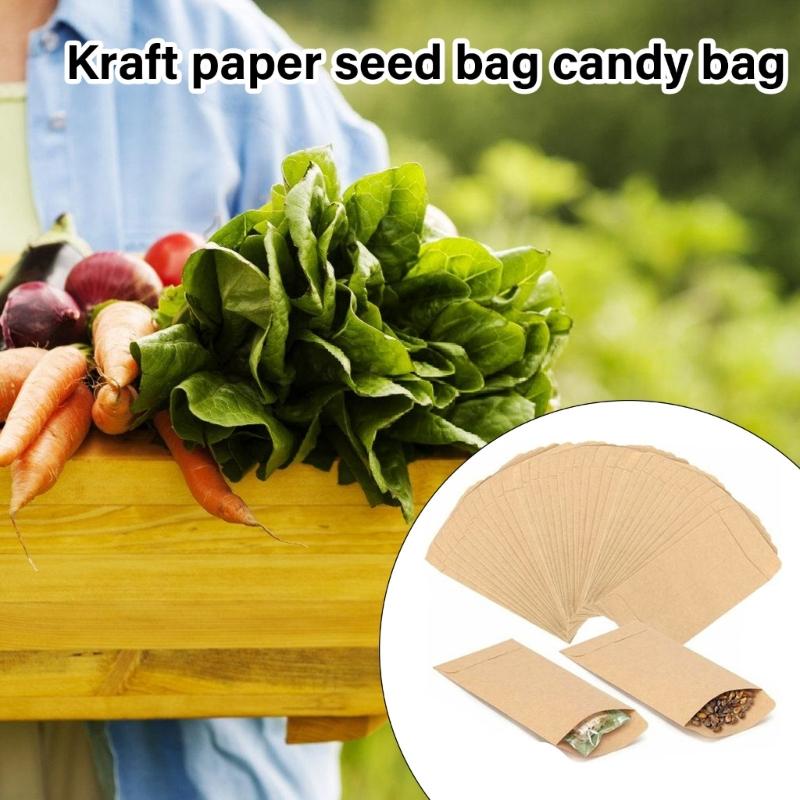 100 Pieces Miniature Kraft Bags for Organizing  and Party Treats Small Coin Envelopes Jewelry Wrapping Pouches