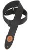 Leathers Signature Cotton Guitar Black Levy's 2-inch Strap, (MSSC8-BLK)