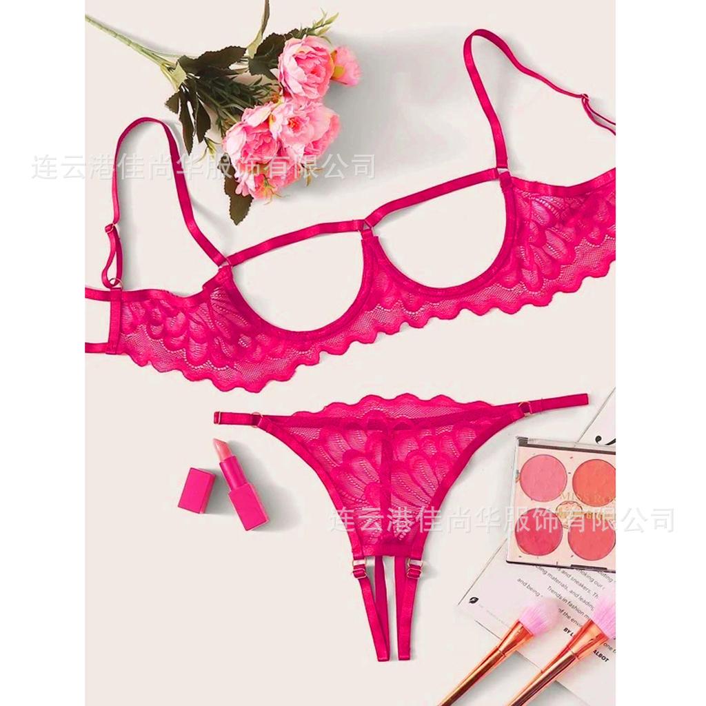 Sexy flirtare piacere sessuale desiderio puro Tuta in pizzo sottile europea e americana biancheria intima reggiseno traspirante mutandine francesi
