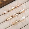 Irregular Ring Set White Enamel Statement Rings New Stacking Rings  for Daily Wear Jewelry