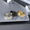 Fashion Hollow Roman Numeral Titanium Steel Ring Women's, Couple Ring Jewelry