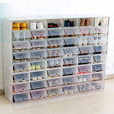 Soporte para zapatos, organizador de zapatos apilable de plástico transparente, ligero y transparente, PP, para el hogar