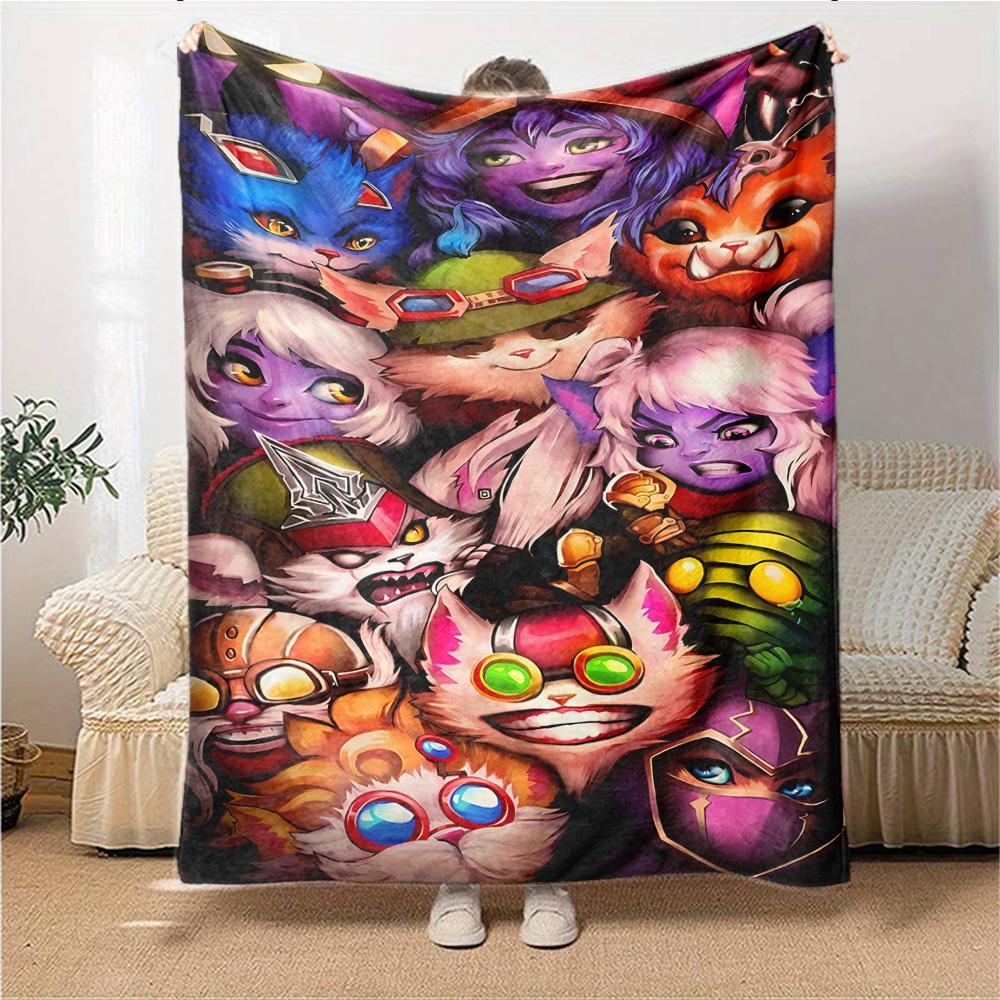 Fantasy Cat Characters Blanket Soft Throw Blanket For Home Bedroom Bed Sofa Travel Office Solid Christmas Blanket
