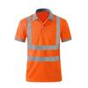 Quick Dry Short Sleeve Work Polo Shirts Reflective Strip Breathable T Mechanic