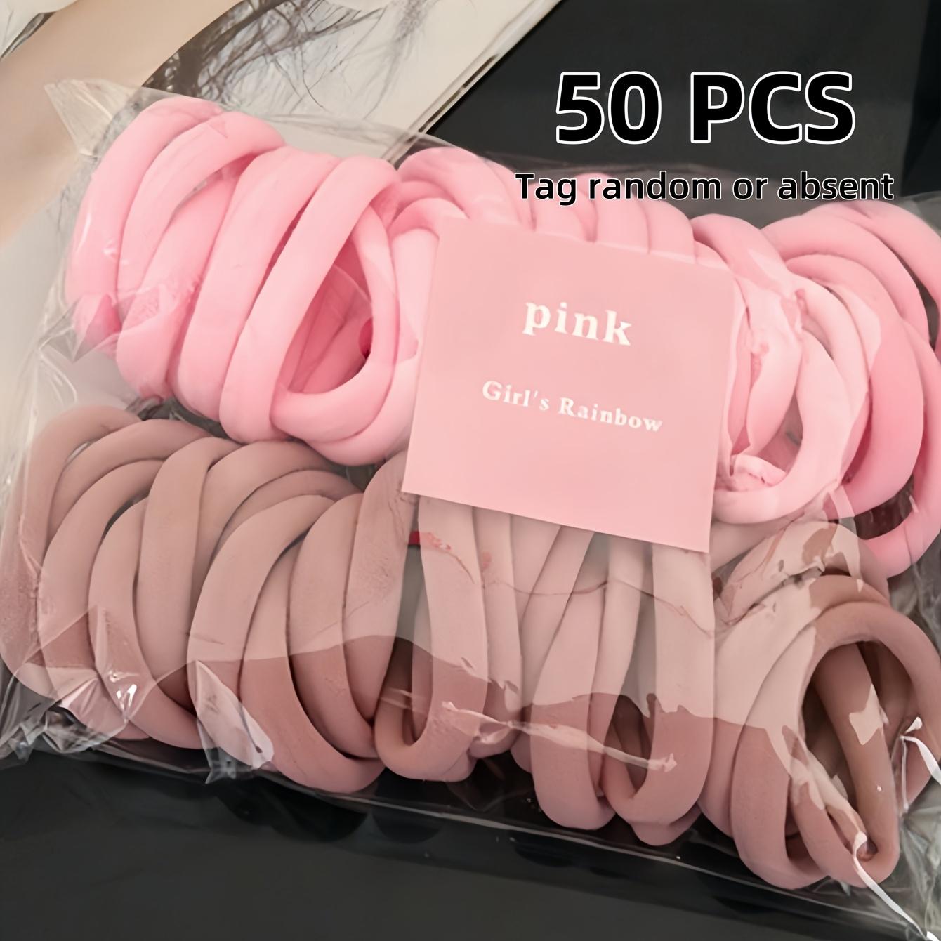 50pcs Women s Casual Hair Bands, Anti-slip, Suitable for Daily Hair Accessories, Gym Hair Bands, and Multi-functional Hair Bands розовый