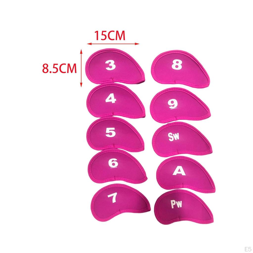 Zestaw 10 sztuk pokrowców na główki kijów żelaznych do golfa, Zestaw ochronny na putter, Pokrowce na główki 3 4