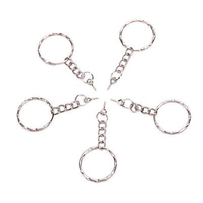 Lot de 40 anneaux porte-clés polis à vis pour chaîne courte, connecteur à anneau fendu, bijoux à faire soi-même