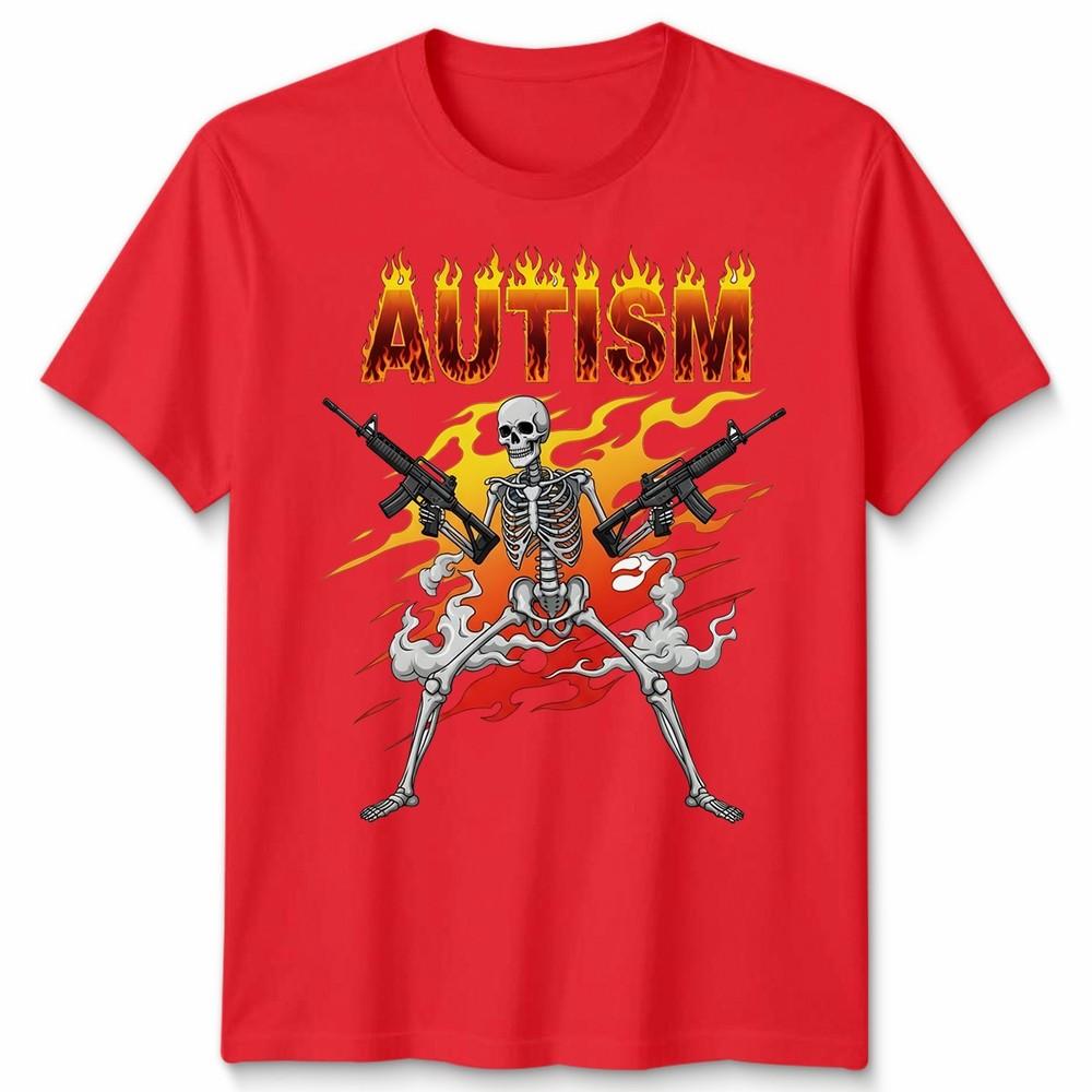 Retro Autism Skeleton Meme Funny Unisex Tshirt